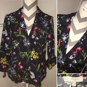 HOBBS | NWT | Button down 3/4 sleeve blouse